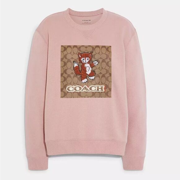 NWT Coach‎ Signature Kitten Crewneck size XL - Picture 1 of 5
